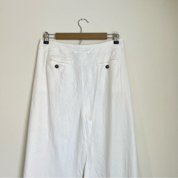 S’ MaxMara Studio Linen Modal Pants Trousers White Cream Size 8 - Picture 4 of 10